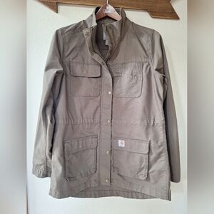 NWOT Carhartt Womens Smithville Zip Mid Length Army Green Jacket Size 4/6 S